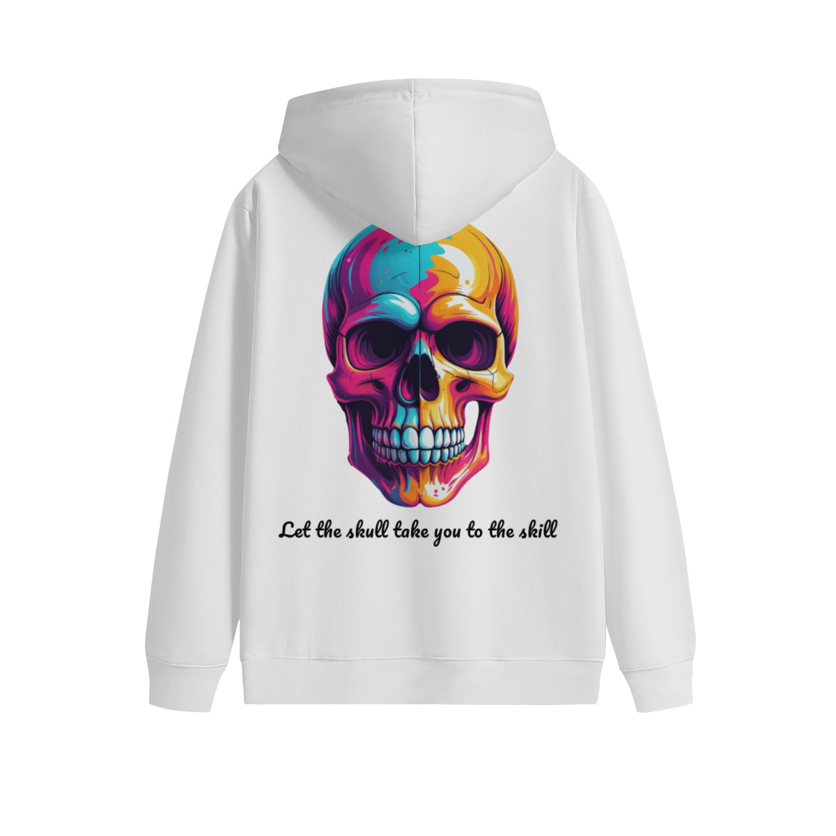 Black hoodies with Skull logo and slogan