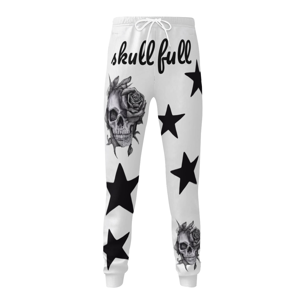 White pants with stars and skull design